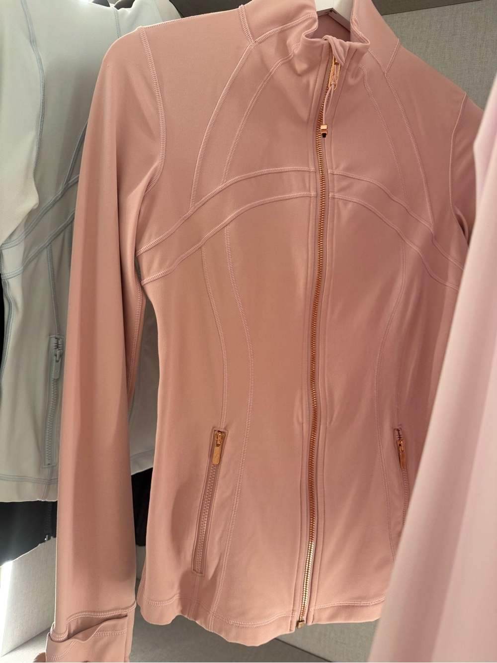 Pink haze rose gold zipper Lululemon Define jacket